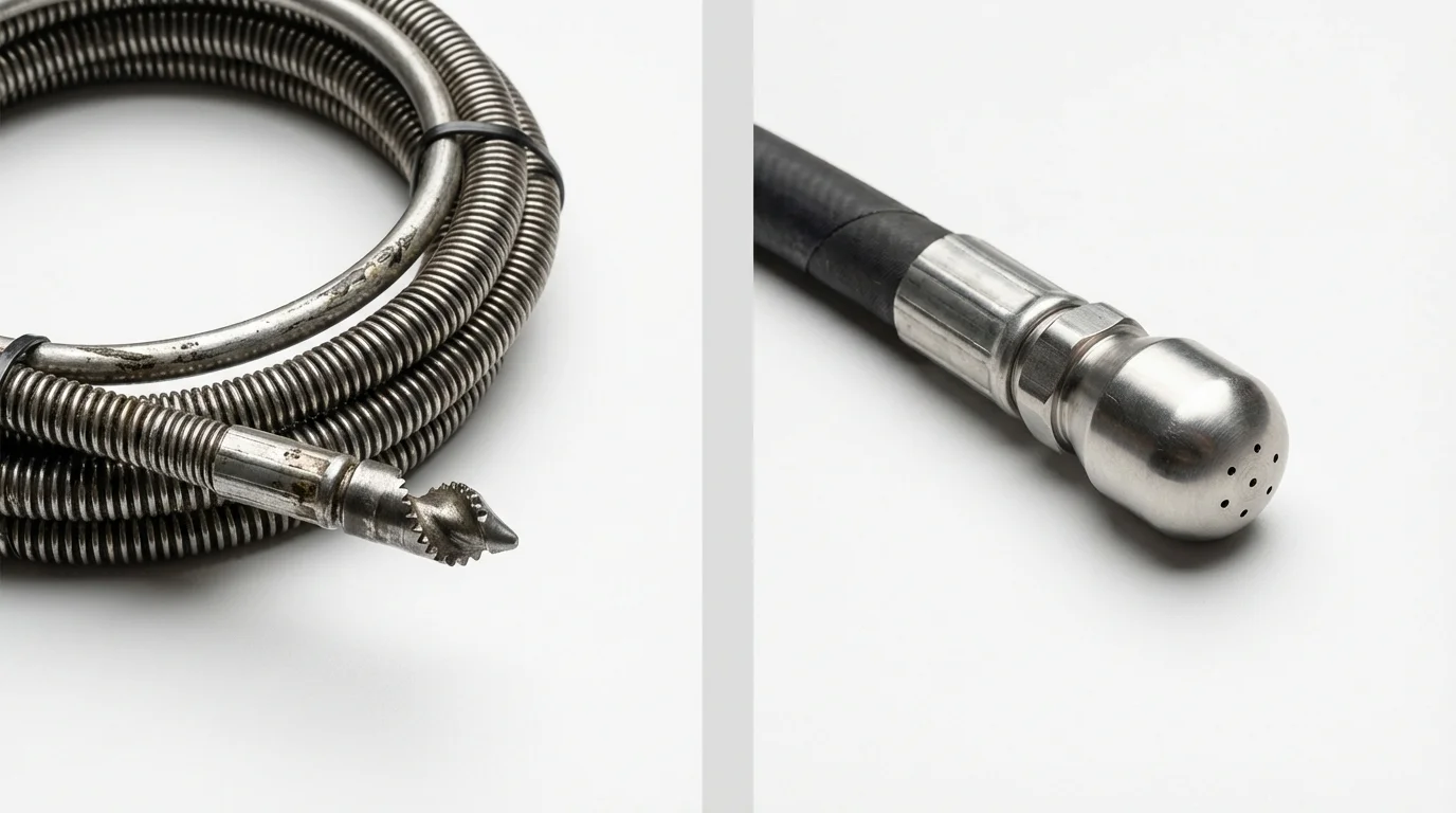 Drain snake cable and hydro jetting nozzle used for drain cleaning in Sturgis, KY